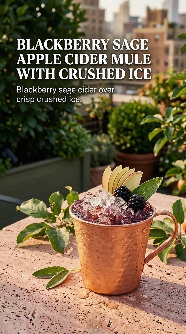 Blackberry Sage Apple Cider Mule With Crushed Ice