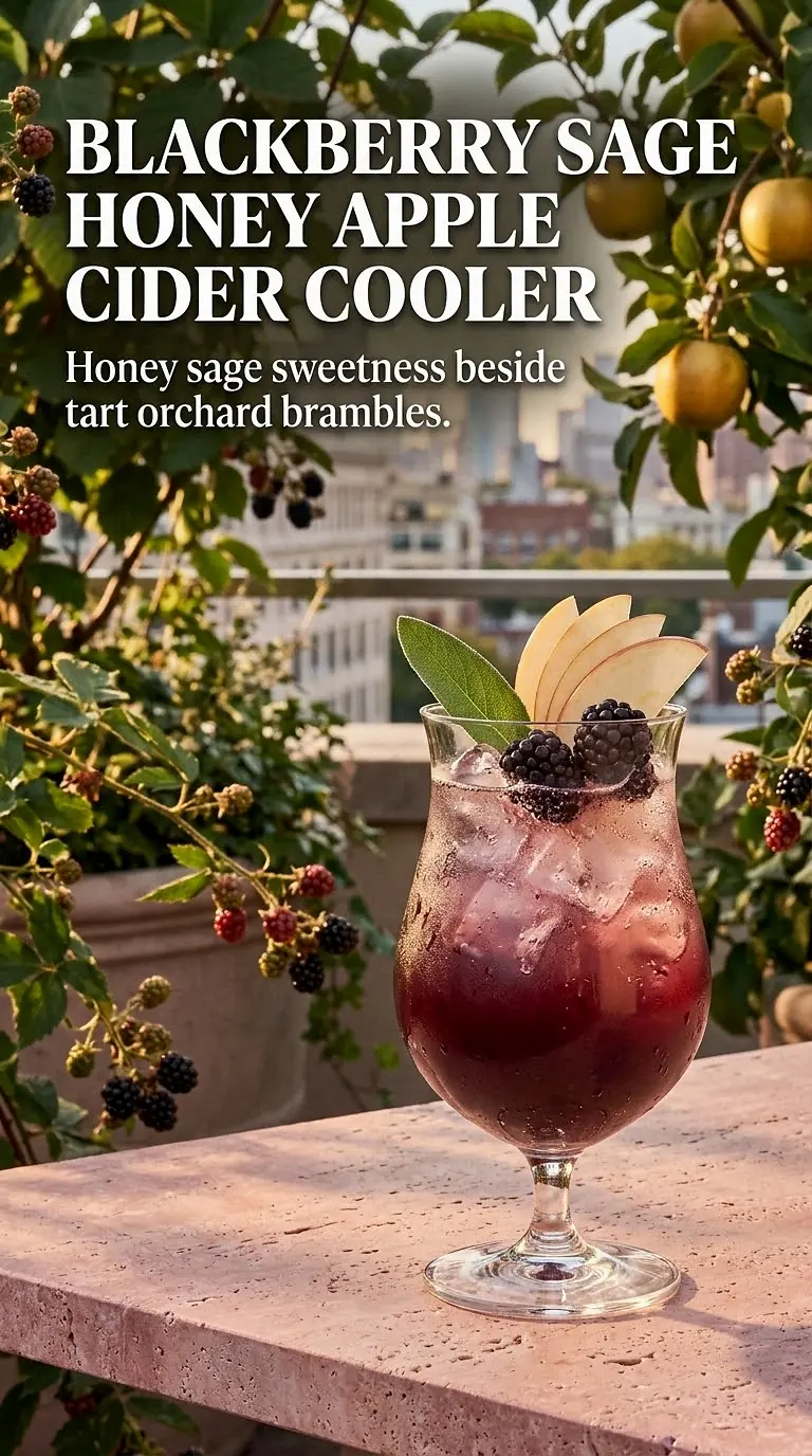 Blackberry Sage Honey Apple Cider Cooler