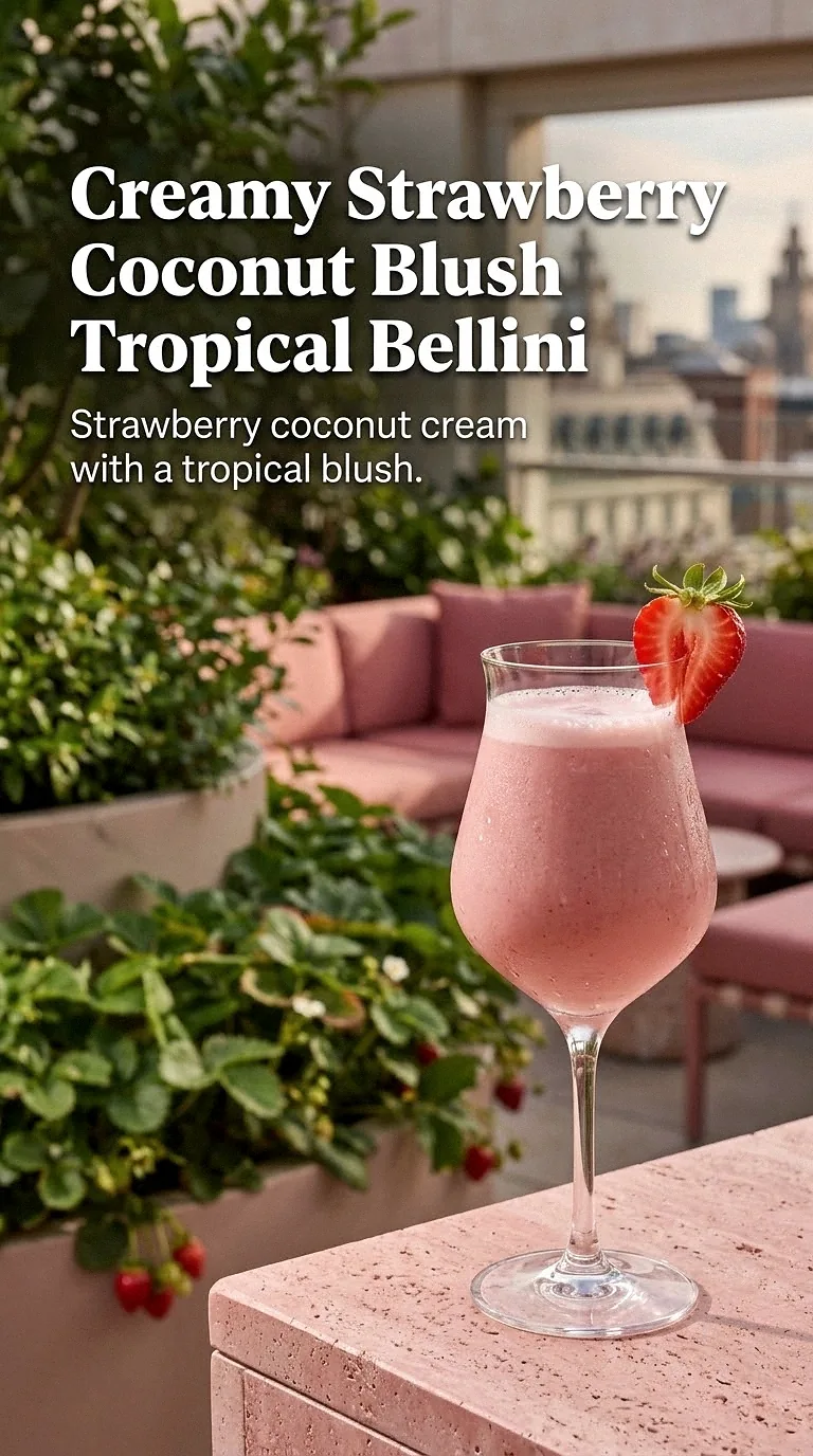 Creamy Strawberry Coconut Blush Tropical Bellini