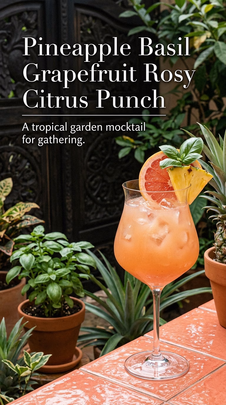 Pineapple Basil Grapefruit Rosy Citrus Punch