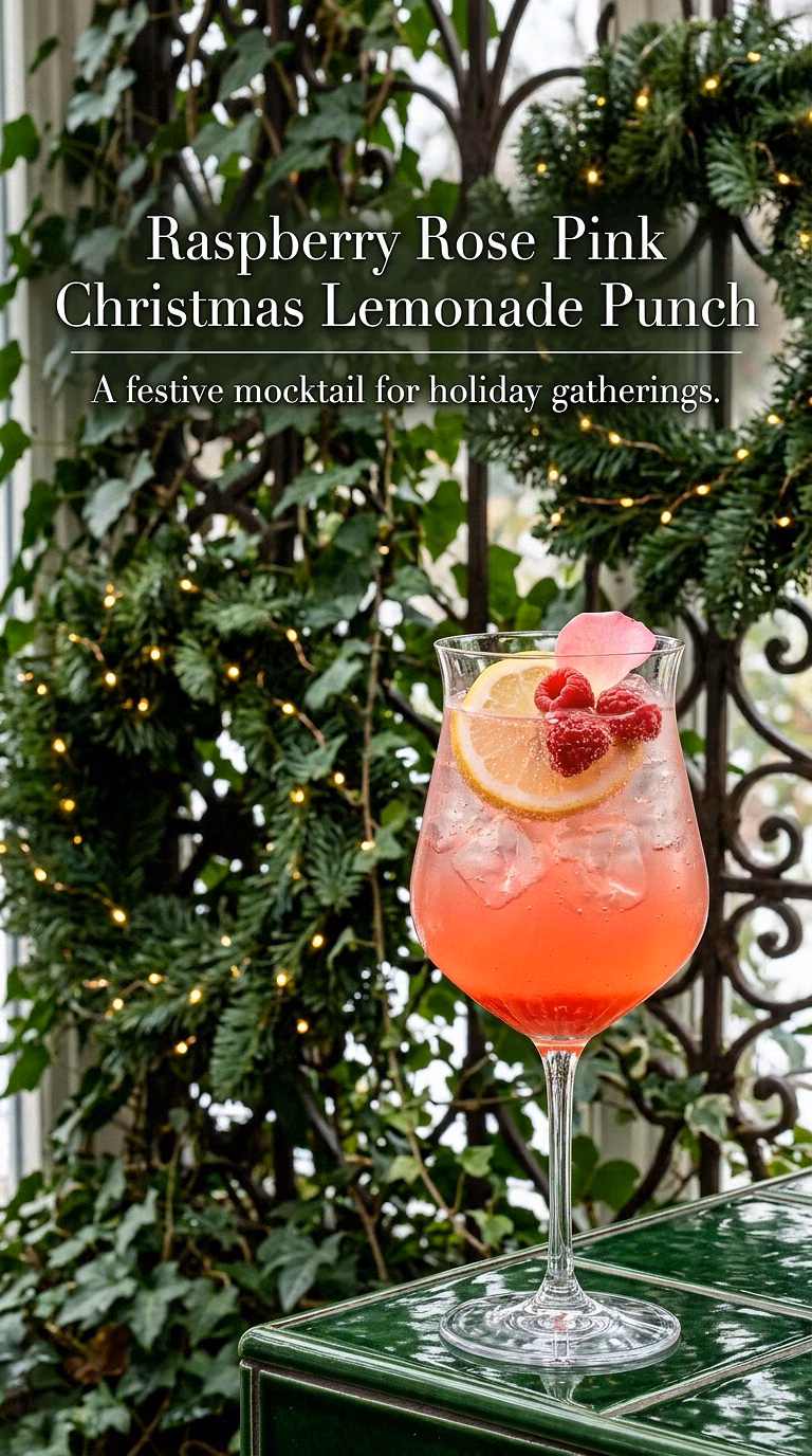 Raspberry Rose Pink Christmas Lemonade Punch