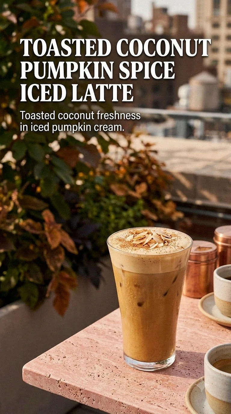 Toasted Coconut Pumpkin Spice Iced Latte
