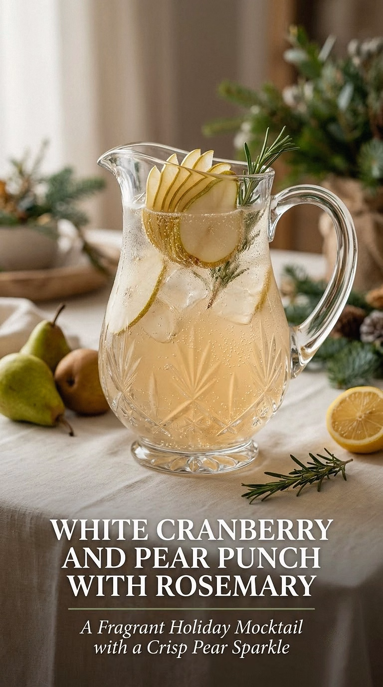 White Cranberry And Pear Punch With Rosemary