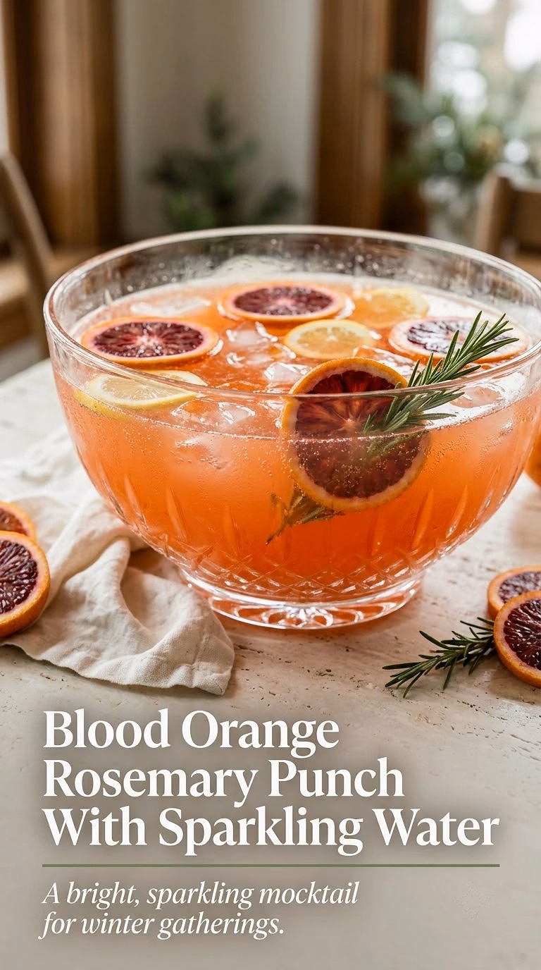 Blood Orange Rosemary Punch With Sparkling Water