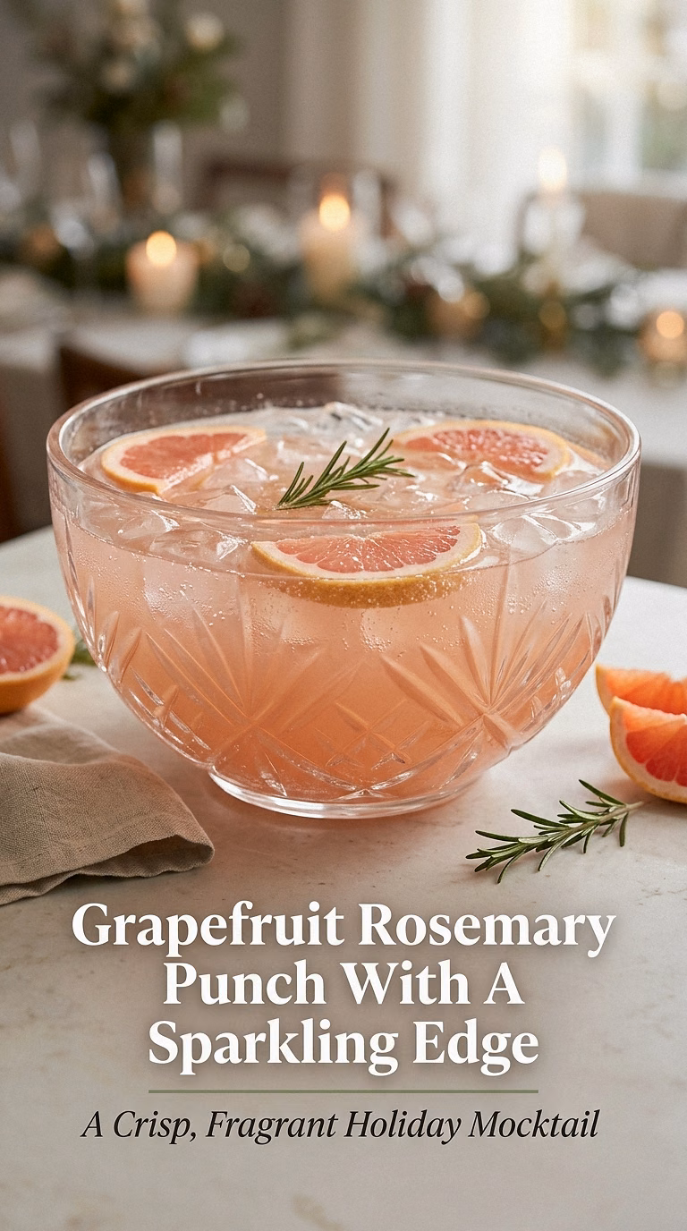 Grapefruit Rosemary Punch With A Sparkling Edge