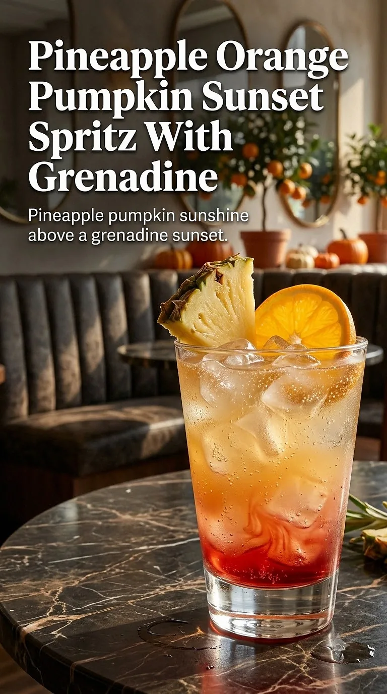 Pineapple Orange Pumpkin Sunset Spritz With Grenadine