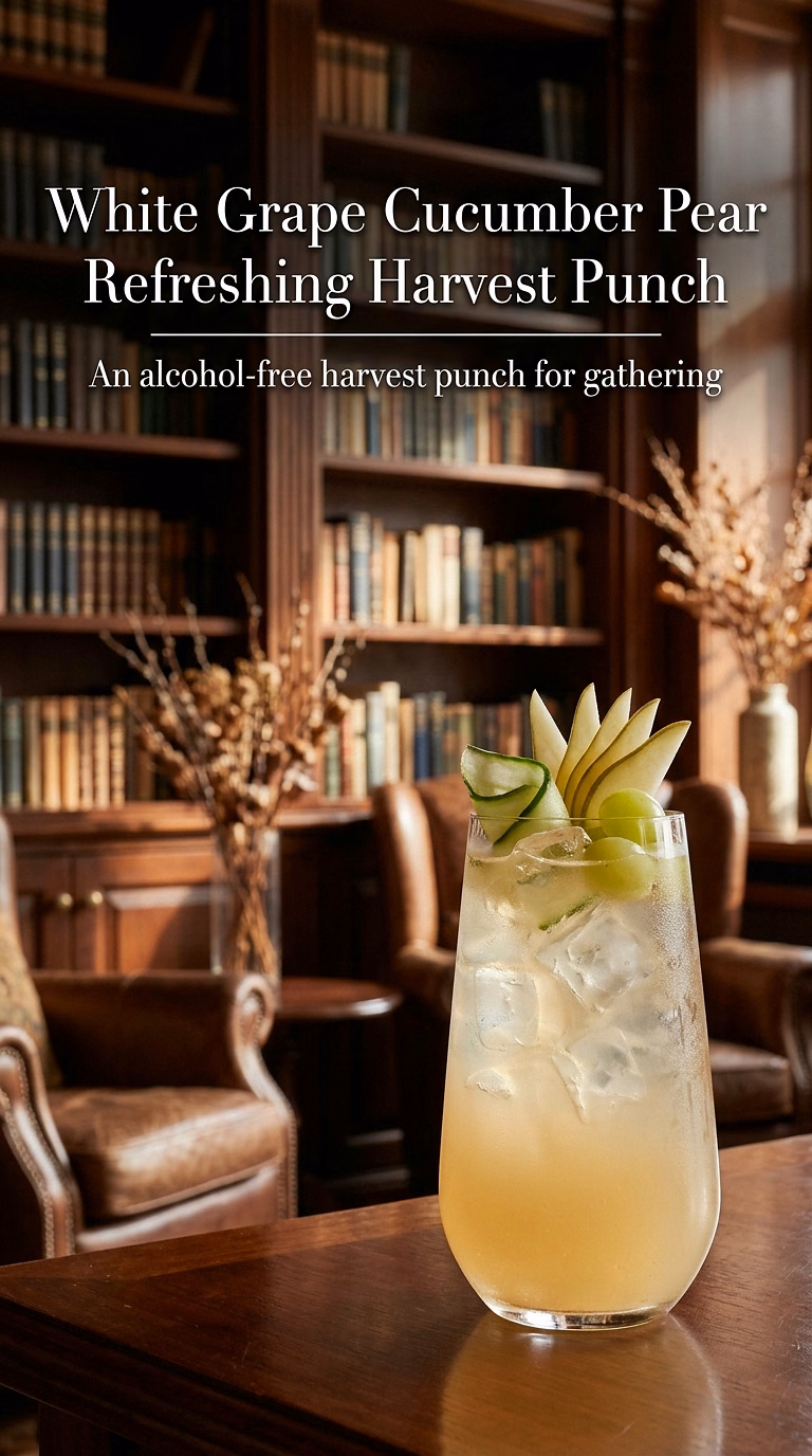 White Grape Cucumber Pear Refreshing Harvest Punch